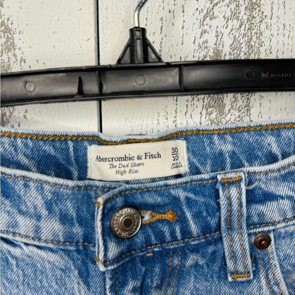 Abercrombie & Fitch High-Waist Light Blue Denim Shorts - Picture 2 of 10